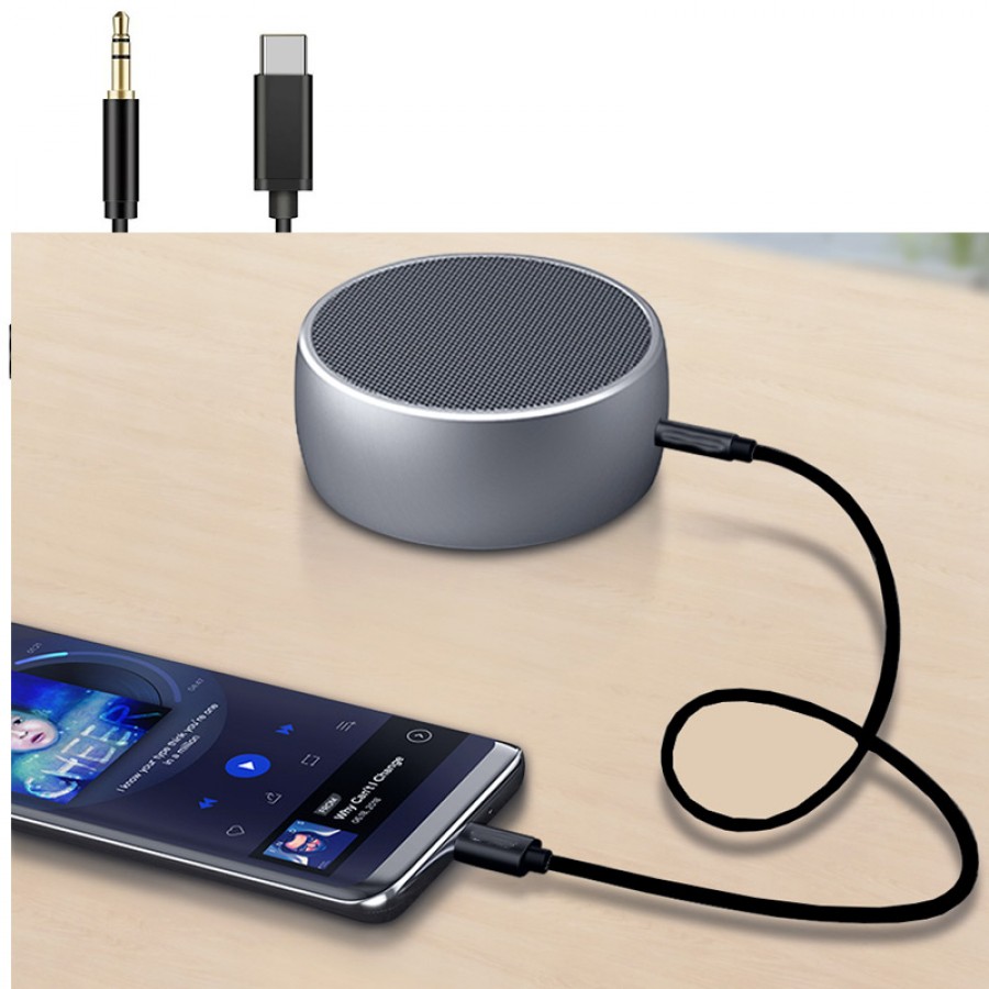 Type c usb c to Aux 3.5 mm erkek Jack type c aux kablo 1m siyah